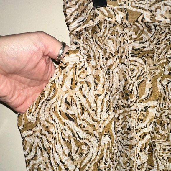 Forever 21 Animal Print Sheer Pants Lined w/Shorts Size L - NWOT - Picture 4 of 6